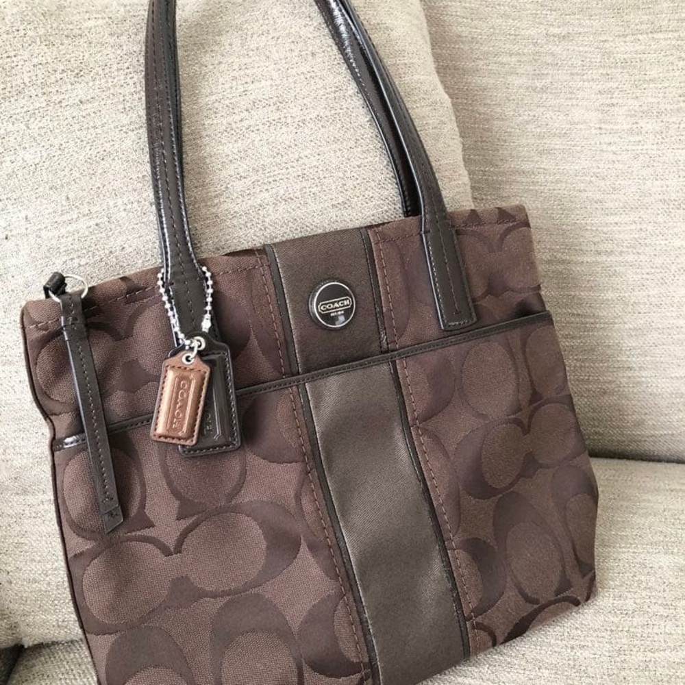 Coach Chocolate Brown Signature Tote